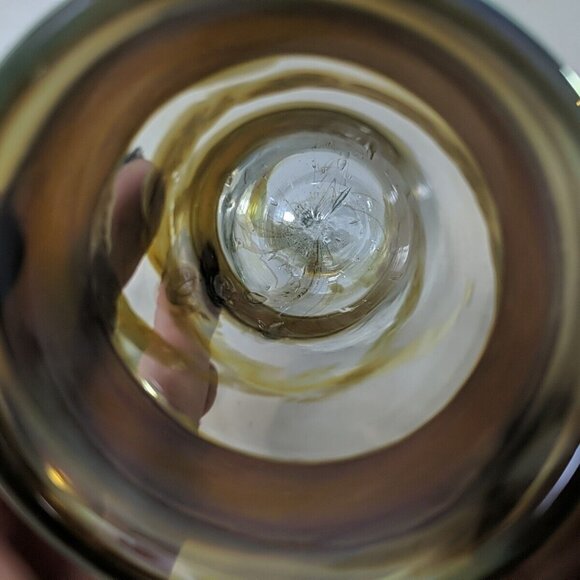 David Paterson 1995 2 Set Art Glass Pedestal Wine Goblets Blown Vintage Canadian - Picture 12 of 13